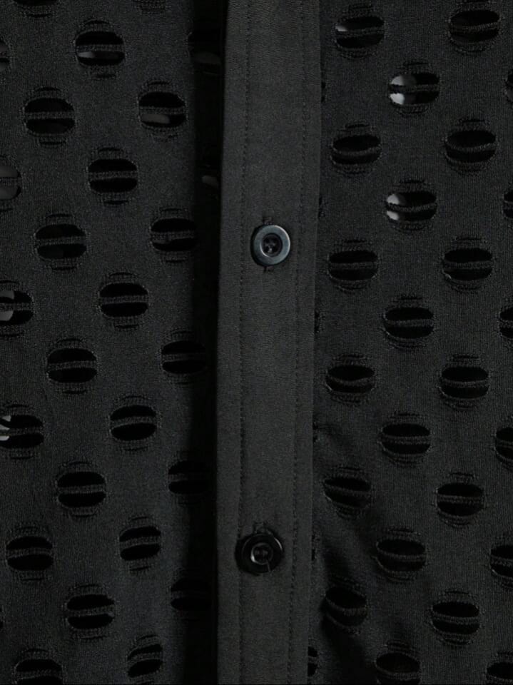 Men's Net Shirt Over a Contrasting Mesh Shirt